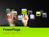 PowerPoint Template - hand pushing on a touch screen interface
