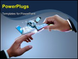PowerPoint Template - Hands, connectors with the technology