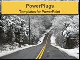 PowerPoint Template - hilly country roads,covered with black ice & snow