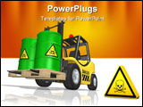 PowerPoint Template - toxic waste (transport of 3d rendered barrels with toxic waste)