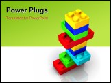 PowerPoint Template - Colorful lego toy blocks on white background - 3d render