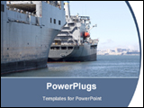 PowerPoint Template - cargo ship in sea
