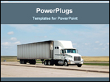 PowerPoint Template - truch on the road for transport