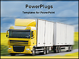 PowerPoint Template - a giant truck racing on a country road