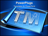 PowerPoint Template - d illustration of a chrome trademark symbol showing a partial wireframe sitting on top of a set of 