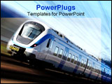 PowerPoint Template - Photo of a Fast train in motion and blue sky