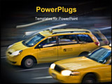 PowerPoint Template - blurred nyc taxi cab during the rush hour in motion
