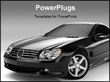 PowerPoint Template - Realistic render three-dimensional model of the black Mercedes SL 500