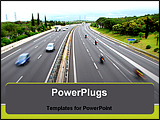 PowerPoint Template - a road with some cars who drive quickly