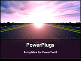 PowerPoint Template - Road and sunset. Widely coal kind on asphalt road and the bright sun