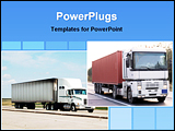 PowerPoint Template - verity of trucks showing road transportation