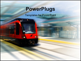 PowerPoint Template - light rail trolley at trolley station in san Diego