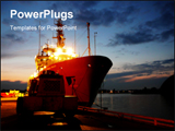 PowerPoint Template - Ship after sunset
