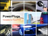 PowerPoint Template - collage of car interior details and transport attributes