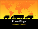PowerPoint Template - vector illustration of the cargo trucks - vector images can be scaled to any size