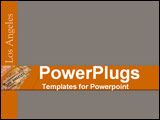 PowerPoint Template - Brown city map  pinpointing Los Angeles