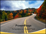 PowerPoint Template - Fall scenic highway in northern Ontario Canada