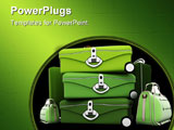 PowerPoint Template - Luggage kit in green shades against a white background