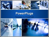 PowerPoint Template - business travel background about train and airplane the concept about passenger traveling.