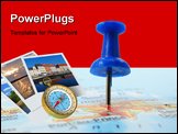 PowerPoint Template - copyspace push pin and map with little focus