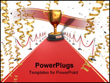 PowerPoint Template - 3d rendered illustration of a red carpet with golden ribbons