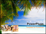 PowerPoint Template - Relaxing on tropical paradise with white sand at Maldives and green palms with blue sky