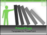 PowerPoint Template - Troubleshooter. Simple conceptual illustration with domino blocks.