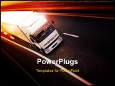 PowerPoint Template - A truck on highway - speed and delivery concept