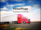 PowerPoint Template - Red truck moving on a vibrant highway
