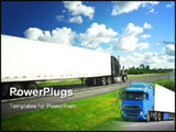 PowerPoint Template - Fast moving truck on highway, blurred because of motion