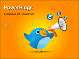 PowerPoint Template - Illustration of Twitter Bird on white background