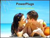 PowerPoint Template - a portrait of attractive couple having chat on the beach