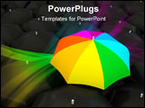PowerPoint Template - Color umbrella over black