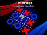 PowerPoint Template - Tic-tac-toe uncertainty. Crosses and zeros isolated on white background. High quality 3d render.