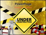 PowerPoint Template - computer generated under construction sign with tapes