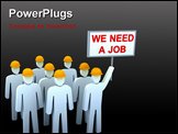 PowerPoint Template - Unemployed Team - We need a job 3D concept isolated on white