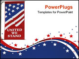 PowerPoint Template - United We Stand American Flag Banner on Isolated background