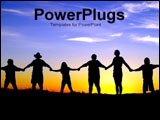 PowerPoint Template - shilloutte of people joining hands