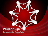 PowerPoint Template - 3d man holding hands in unity forming a circle