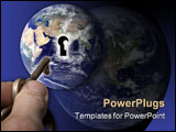 PowerPoint Template - hand, key, and globe