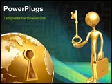 PowerPoint Template - hand, key, and globe