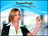 PowerPoint Template - Working Girl drawing color graphics devoted to business. Abstraction.