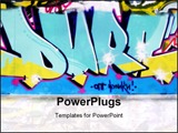 PowerPoint Template - Urban graffiti close-up may be used as background.