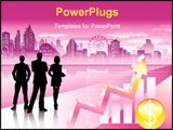 PowerPoint Template - vector file of urban commercial and graph
