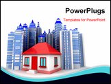PowerPoint Template - Urban scene. 3d Very beautiful three-dimensional illustration on white background