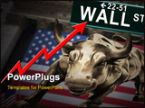 PowerPoint Template - Conceptual bull market and New York stock exchange