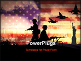 PowerPoint Template - silhouettes of any Soldiers in new york