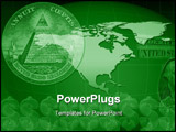 PowerPoint Template - US dollar in a financial montage over map of USA with George Washington