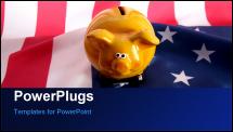 PowerPoint Template - flag USA with piggy bank