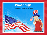 PowerPoint Template - magazine cover showing a girl with flag